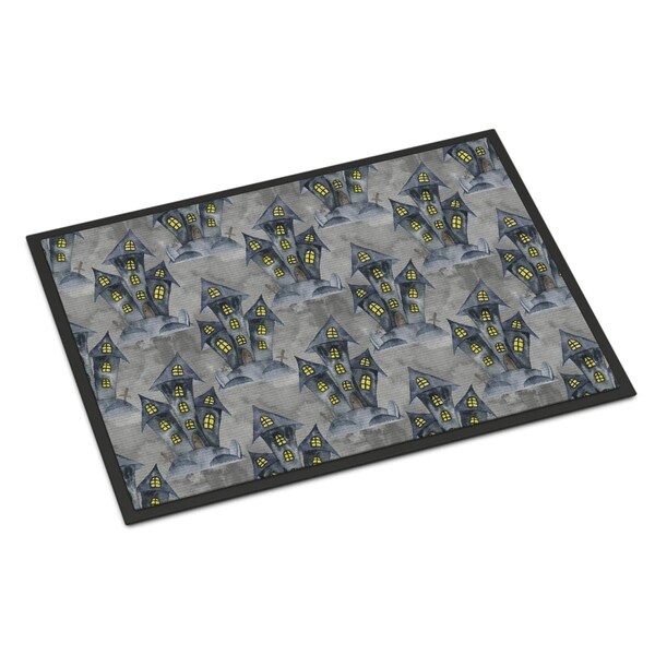 Carolines Treasures Watecolor Halloween Haunted House Indoor or Outdoor Mat, 18 x 27 in. BB7522MAT - main